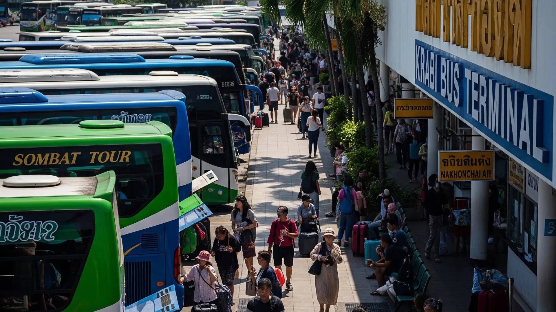 Krabi Bus Terminal for the bus to Surat Thani