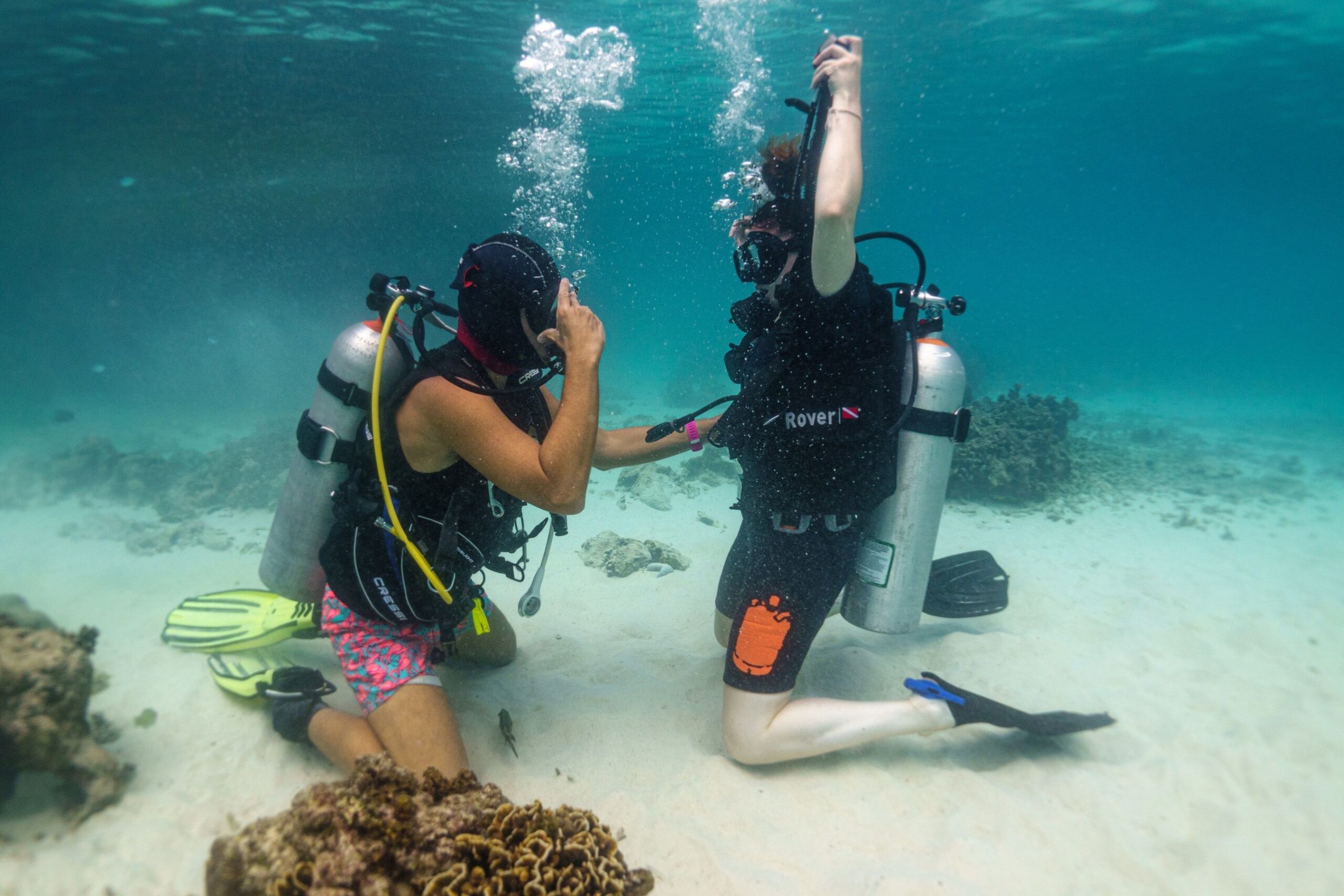 Instructor with Try Dive student in Koh Tao