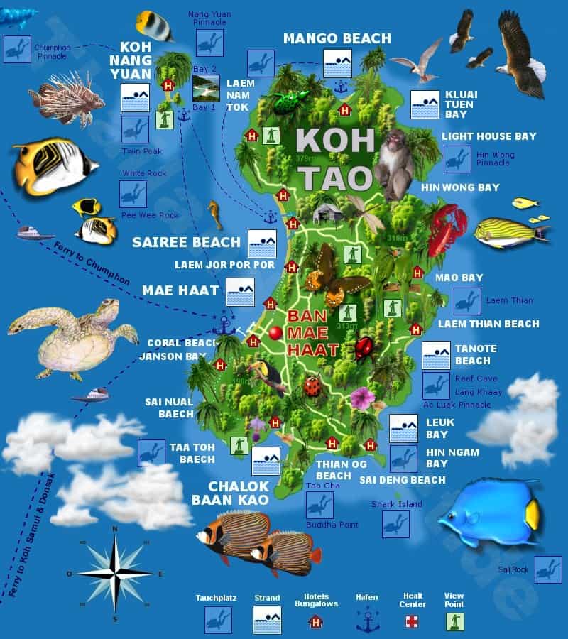 Koh Tao Map