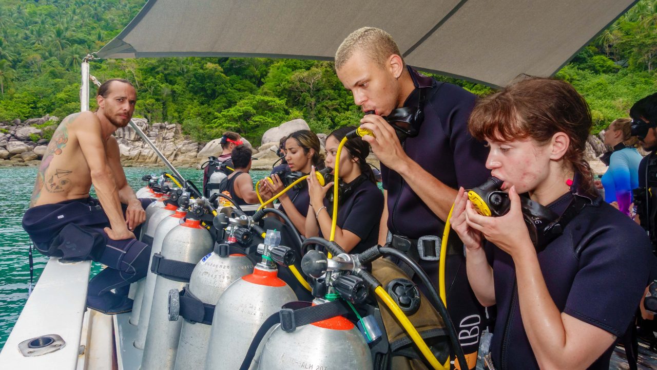 Scuba diving refresher course in action