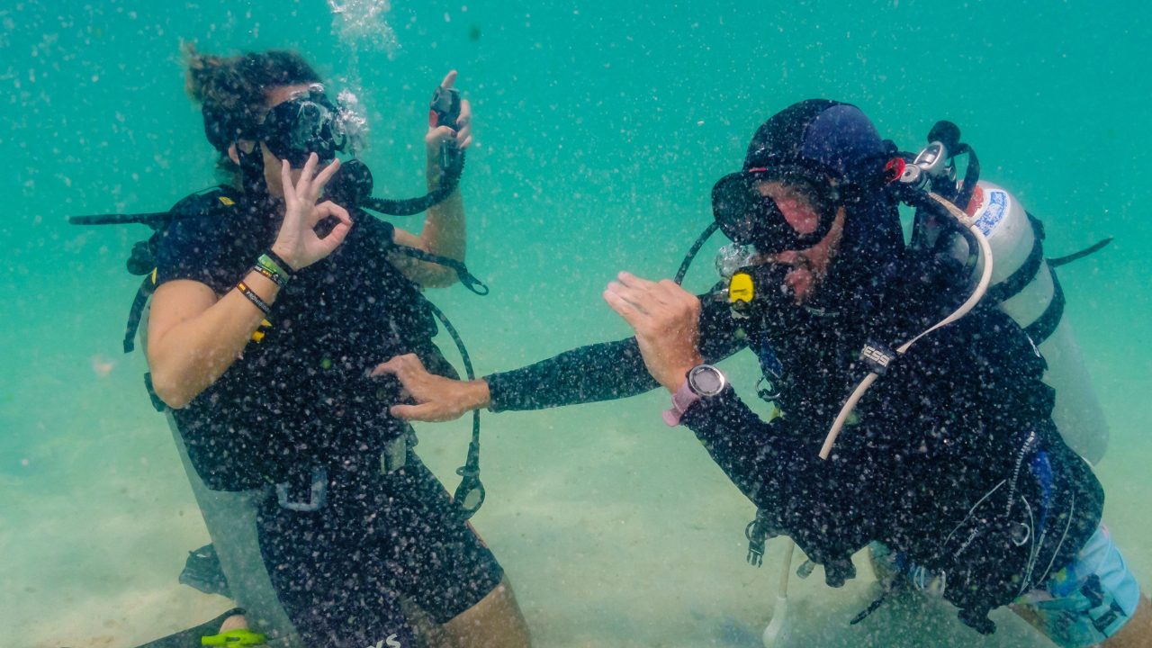 Diving certification training in progress