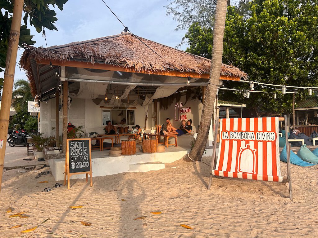 Outside La Bombona Diving Patio