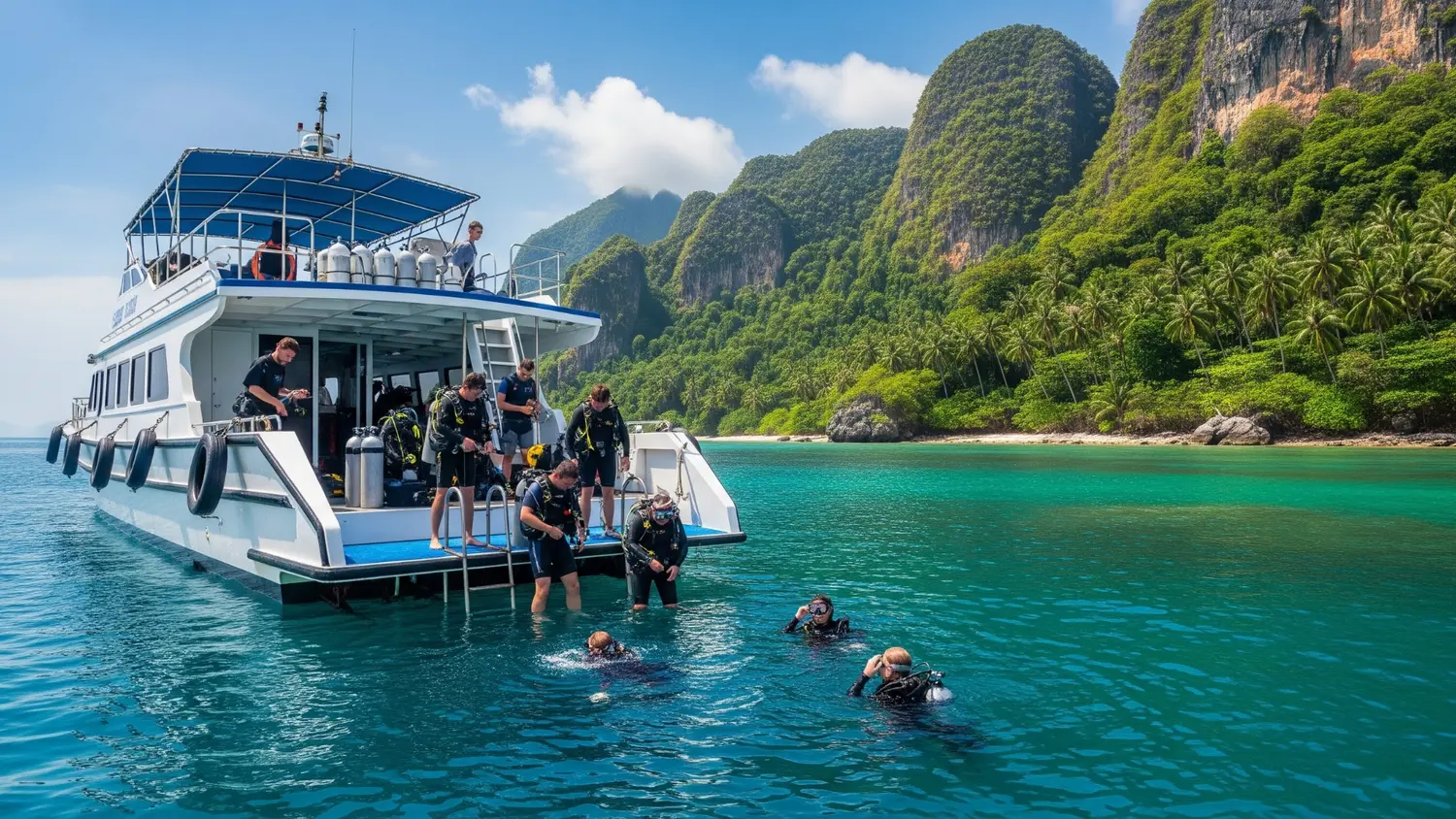 Divers enjoying underwater