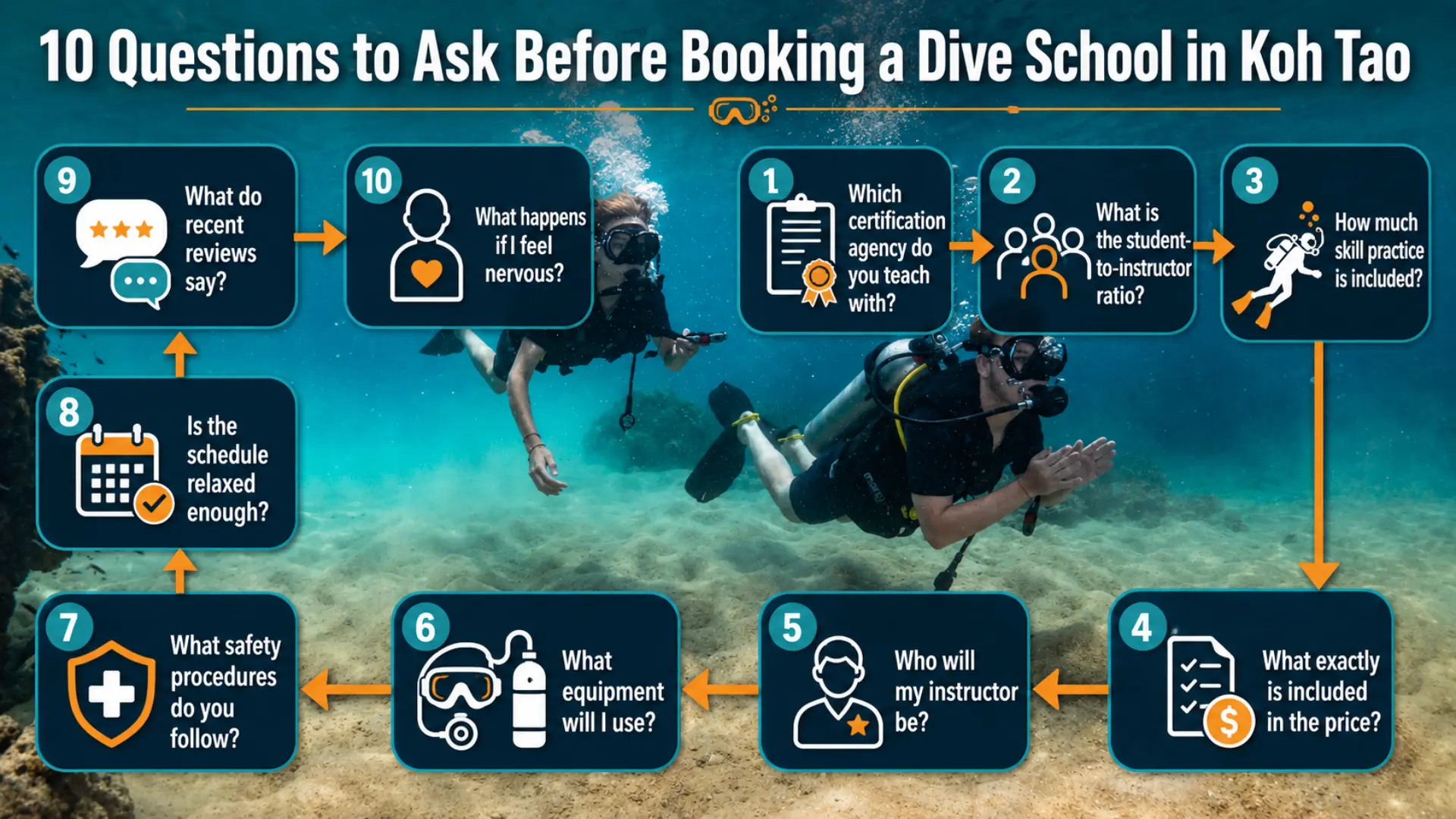 Questions to ask before booking a dive school in Koh Tao