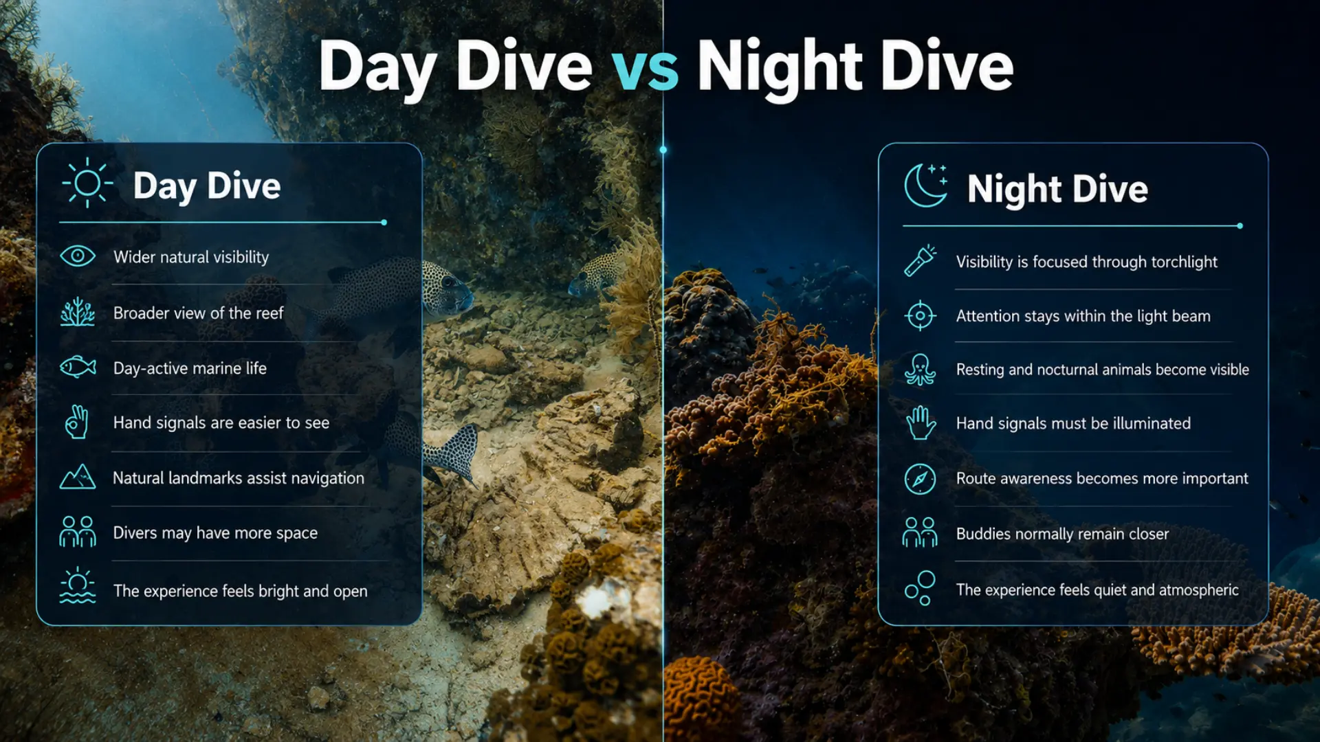 Day dive vs night dive