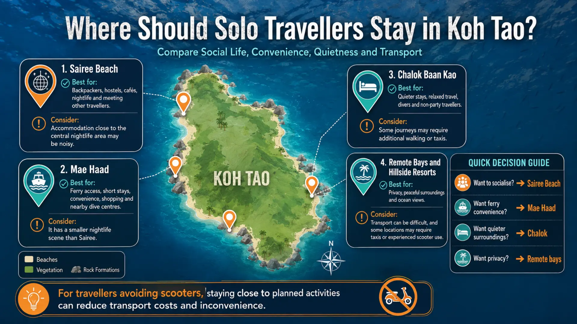 Best places to stay in Koh Tao for solo travelling