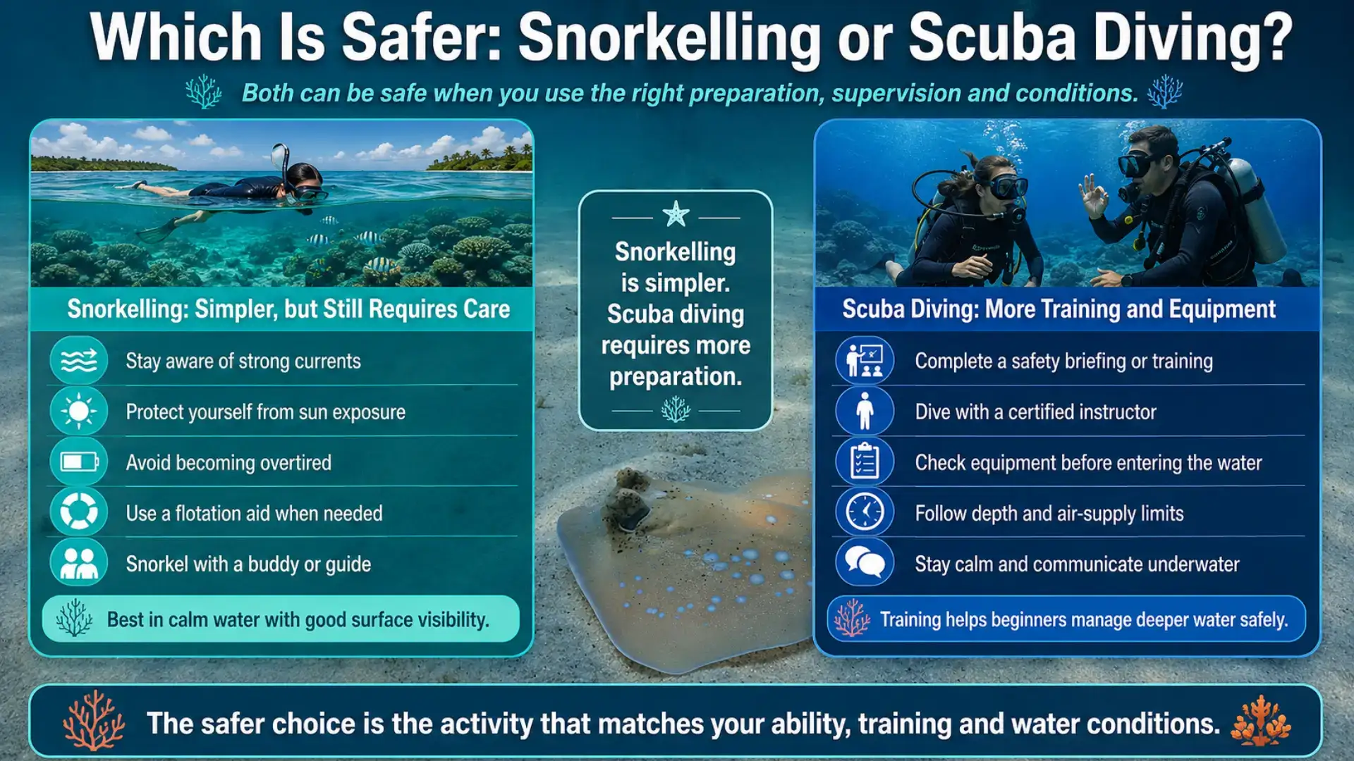 Which Is Safer, Snorkelling or Scuba Diving?