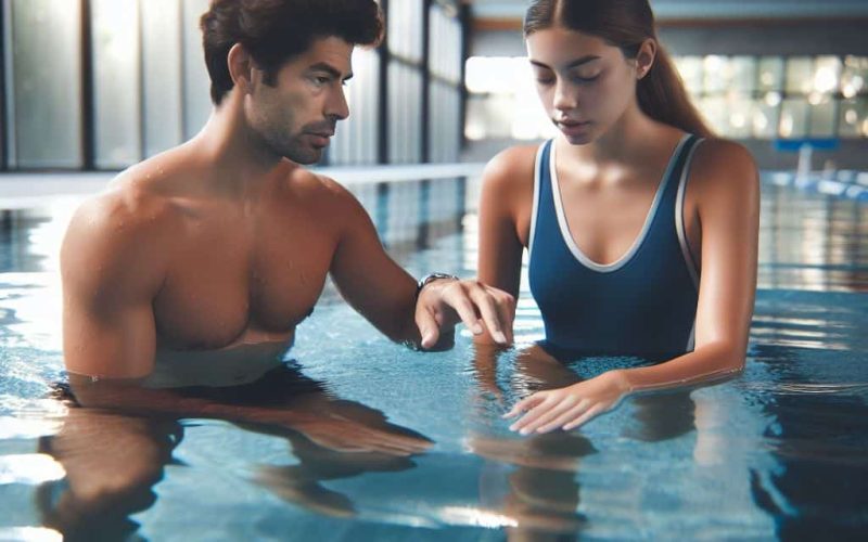Swimming Instructor with Female Student